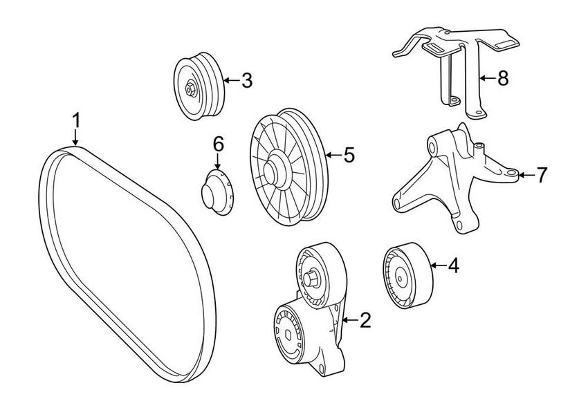 Mercedes Serpentine Belt Idler Pulley 6112340193